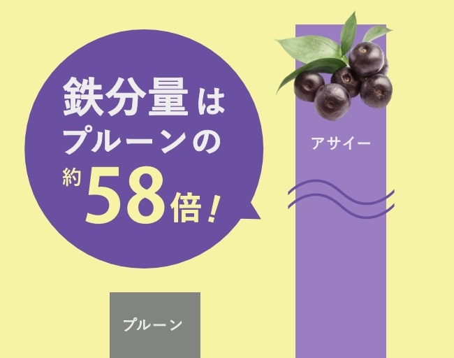 鉄分量はプルーンの約58倍!